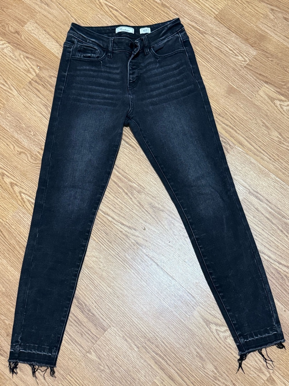 KanCan Black Skinny Women's Jeans - Raw Hem